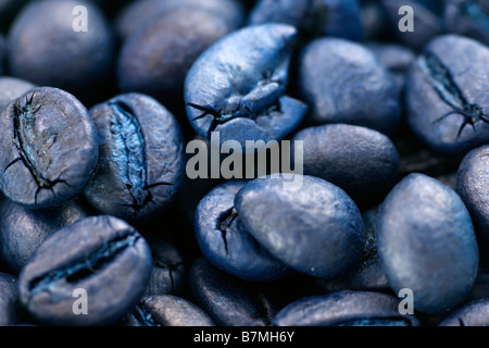 Foto macro con i chicchi di caffè Foto Stock