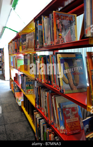Libri su un ripiano della libreria Foto Stock