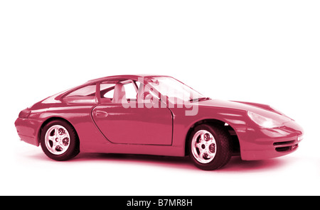 Vista laterale di una macchina fantastica isolato su bianco Foto Stock