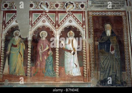 Firenze. L'Italia. Frammenti di affreschi della chiesa di San Miniato al Monte. Foto Stock