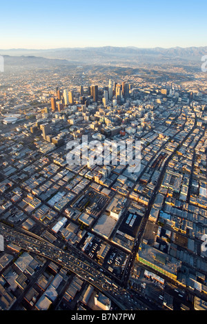 Il centro cittadino di Los Angeles vista aerea Foto Stock
