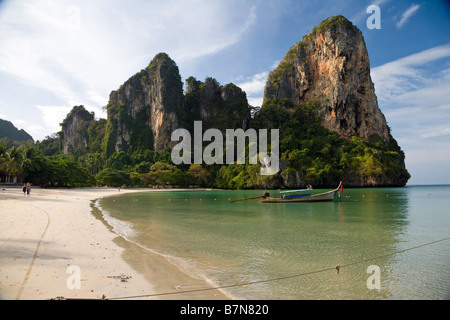 Thailandia, spiaggia idilliaca, Railey Beach, rock climing, vacanza, relax, località esotica, Asia Travel, Paradise, Krabi, nessun popolo Foto Stock