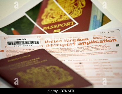 Per il Regno Unito un passaporto modulo applicazione Foto Stock