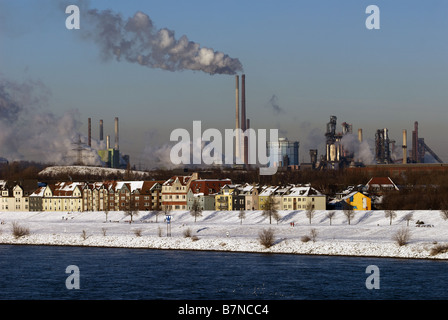 ThyssenKrupp AG impianto siderurgico, Duisburg, Renania settentrionale-Vestfalia (Germania). Foto Stock