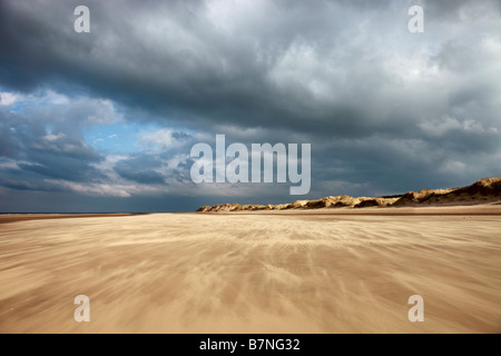 Ainsdale dune di sabbia Riserva Naturale Nazionale NNR beach mostra erosione delle dune frontale Foto Stock