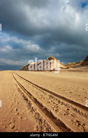 Ainsdale dune di sabbia Riserva Naturale Nazionale NNR mostra erosione delle dune frontale Foto Stock