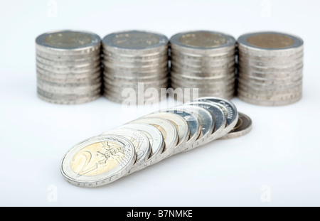 Monete da 2 euro Foto Stock