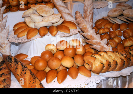 La fantasia del pane per la Cena di Gala del Fiume Nilo nave da crociera, la signora Maria Foto Stock