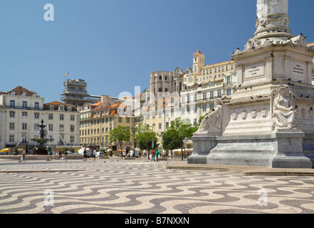 Piazza Rossio, Praca De Dom Pedro IV, Lisbona, Portogallo Foto Stock