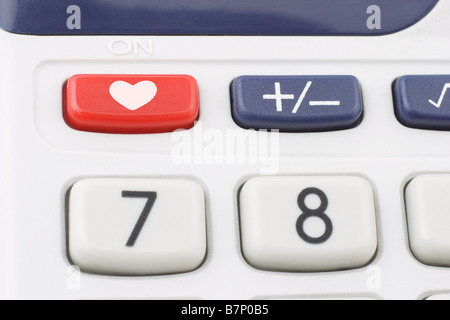 Close up di amore il simbolo del cuore di sulle centraline sulla chiave Foto Stock