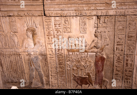 Faraone rendere offrendo agli dèi di Kom Ombo Foto Stock