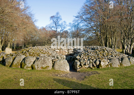 Sepoltura preistorica di Cairns Balnuaran di clava Culloden Inveness Highland Regione Scozia UK. Foto Stock