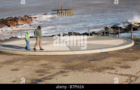 Euroscope si Ness punto Lowestoft Suffolk in Inghilterra La Gran Bretagna s la maggior parte dei punti da est Foto Stock