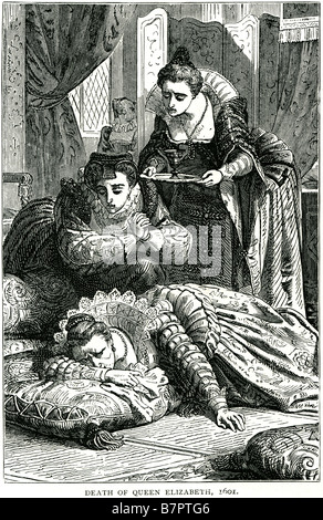 La morte la regina Elisabetta cameriere ill Londra Inghilterra REGNO UNITO GB Gran Bretagna royal royalty Elizabeth I (7 settembre 1533 - 24 Marzo 1603) Foto Stock