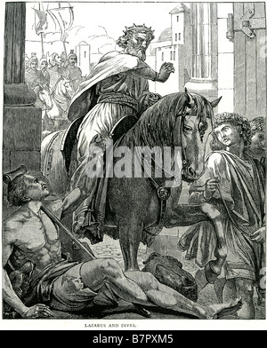 Lazzaro e immersioni san Luca xvi 20 Dio Gesù la Bibbia santo vecchio testamento nuovo Cristo cristiana religione Foto Stock