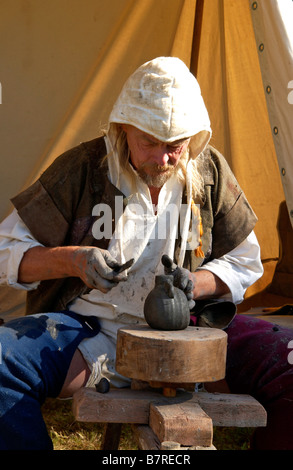 Fete nel borgo medievale di Parthenay, Deux-Sevres, Francia Foto Stock