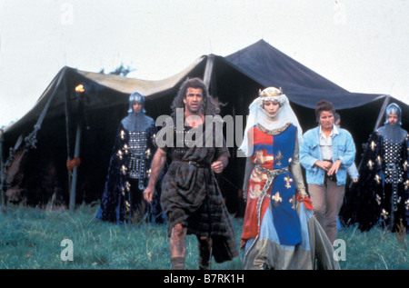 Braveheart Anno: 1995 USA Sophie Marceau Mel Gibson Direttore : Mel Gibson sul set Foto Stock