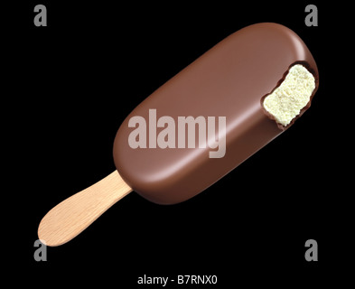 Ricoperta di cioccolato gelato per lecca-lecca nello stile di un Magnum. Foto Stock