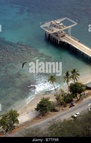 Flying Fish Cove, chiamato anche la liquidazione, sull'Isola di Natale, Western Australia. Foto Stock