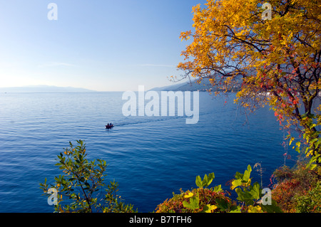 Vedute panoramiche lungo il Lungomare mare a piedi da Opatija a Lovran Foto Stock