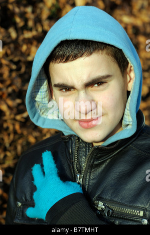 Ragazzo turco undici thriteen dodici anni in Germania Foto Stock