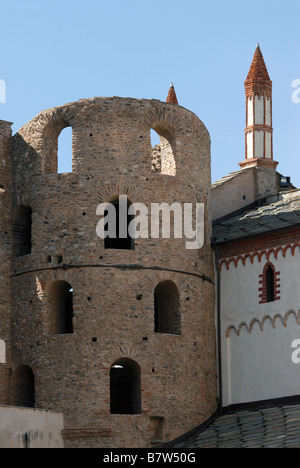 Porta Savoia (Porta di Savoia), Susa, Piemonte, Italia. Foto Stock