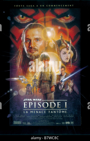 Star Wars: Episodio I - La minaccia fantasma Anno: 1999 USA Direttore: George Lucas Jake Lloyd, Liam Neeson, Natalie Portman Poster (arte lavoro) Foto Stock