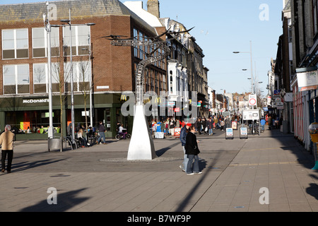 La high street area dello shopping Lowestoft Suffolk in Inghilterra Foto Stock