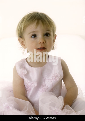 Bimbi felici in rosa party dress Foto Stock