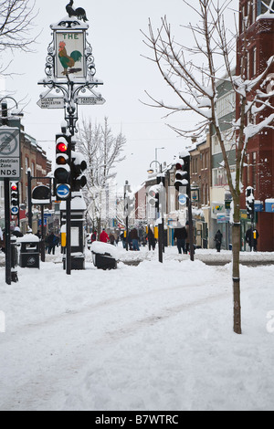 Sutton, Surrey, nella neve, febbraio 2009. Foto Stock