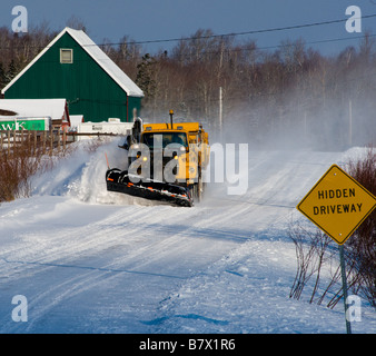 Una Nova Scotia Department of Transportation Snow Plough carrello. Foto Stock