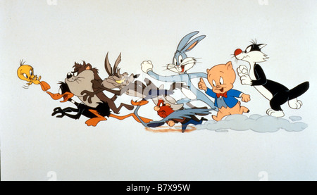 Bugs Bunny, Daffy Duck, Road Runner Wile E. Coyote, Porky, Tweety et Silvestro, Taz Diavolo della Tasmania Foto Stock