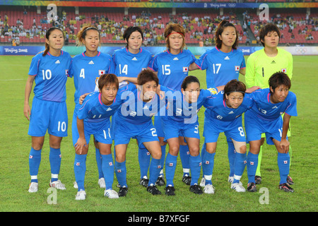 Giappone Womens team group line up JPN 21 Agosto 2008 Calcio Giochi Olimpici di Pechino 2008 Calcio femminile medaglia di bronzo match tra il Giappone e la Germania a lavoratori Stadium di Pechino Cina Foto di Daiju Kitamura AFLO SPORT 1045 Foto Stock