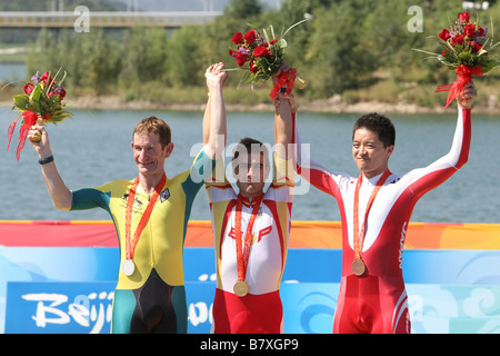 Masashi Ishii JPN 12 settembre 2008 il ciclismo su strada a Pechino 2008 Giochi Paralimpici Mens Cronometro Individuale CP 4 finale presso le Tombe dei Ming serbatoio Road Pechino Cina Foto di Akihiro Sugimoto AFLO SPORT 1080 Foto Stock