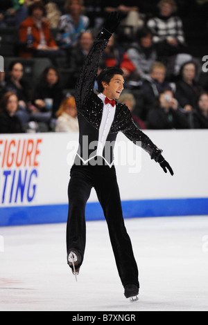 Evan Lysacek USA 25 ottobre 2008 di Pattinaggio di Figura ISU Grand Prix di Pattinaggio di figura 2008 2009 2008 Skate America Mens pattinaggio gratuito Foto Stock