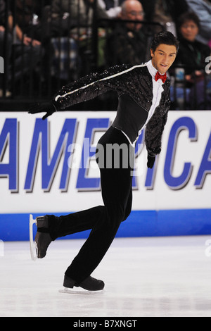 Evan Lysacek USA 25 ottobre 2008 di Pattinaggio di Figura ISU Grand Prix di Pattinaggio di figura 2008 2009 2008 Skate America Mens pattinaggio gratuito Foto Stock