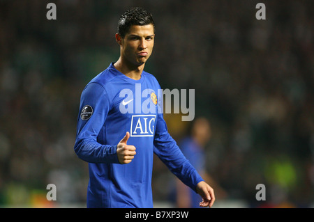 Cristiano Ronaldo uomo U novembre 5 2008 calcio UEFA Champions League Gruppo e tra il Celtic 1 1 Manchester United al Celtic Park Glasgow Scozia Foto di YUTAKA AFLO SPORT 1041 Foto Stock