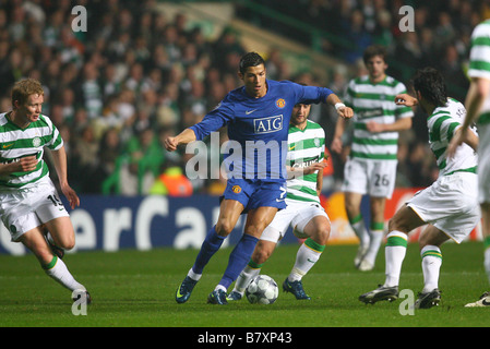 Cristiano Ronaldo uomo U novembre 5 2008 calcio UEFA Champions League Gruppo e tra il Celtic 1 1 Manchester United al Celtic Park Glasgow Scozia Foto di YUTAKA AFLO SPORT 1041 Foto Stock