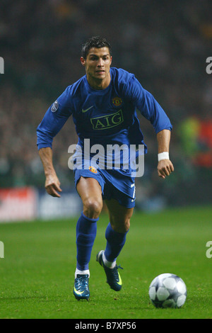 Cristiano Ronaldo uomo U novembre 5 2008 calcio UEFA Champions League Gruppo e tra il Celtic 1 1 Manchester United al Celtic Park Glasgow Scozia Foto di YUTAKA AFLO SPORT 1041 Foto Stock