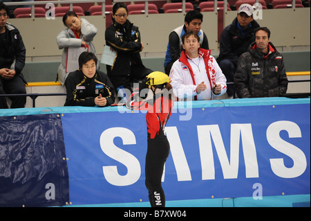 Sun Kim Tae KOR Giappone Team Nazionale Coach 7 DICEMBRE 2008 Short Track Samsung ISU WORLD CUP Short Track 2008 2009 Nagano a Big Foto Stock