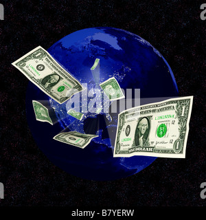 Sprecare energia concetto di dollari emergenti da una accesa USA - composito digitale Foto Stock