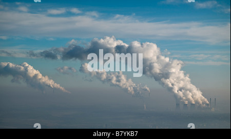 Ferrybridge, Eggborough e Drax alimentate a carbone Centrali, Yorkshire, nell'Inghilterra del Nord Foto Stock