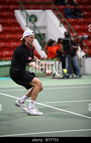 Andreas Seppi a giocare in Qatar ExxonMobil Open 2008 correggere il 31 dicembre 2007 Foto Stock