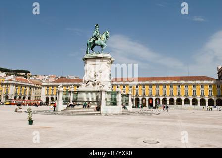 Praca do Comercio, Barrio Baixa, Lisbona Portogallo, Aprile 2006 Foto Stock