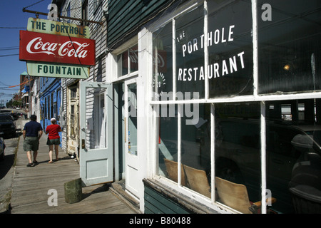 Il Ristorante Oblò, Portland, Maine, Stati Uniti d'America Foto Stock