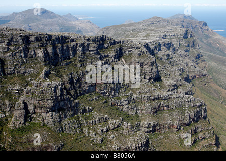 Vista dei dodici apostoli da montagna della tavola Città del Capo SUD AFRICA Foto Stock