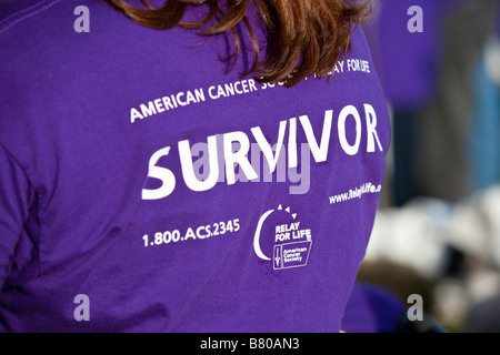 I superstiti del cancro partecipando in American Cancer Society il relè per la vita il fund raising evento in Ocala, Florida, Stati Uniti d'America Foto Stock