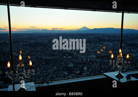 Tramonto sul Monte Fuji, Yokohama JP Foto Stock