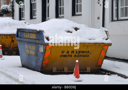 Piena di omissioni coperto di neve, REGNO UNITO Foto Stock