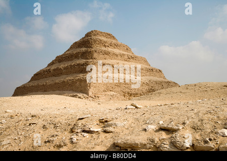 La Piramide a gradoni, Piramide Saggara, Antico Egitto, Viaggi Egitto, Piramidi di Giza, Giza, il Cairo, patrimonio, Archeologia Foto Stock